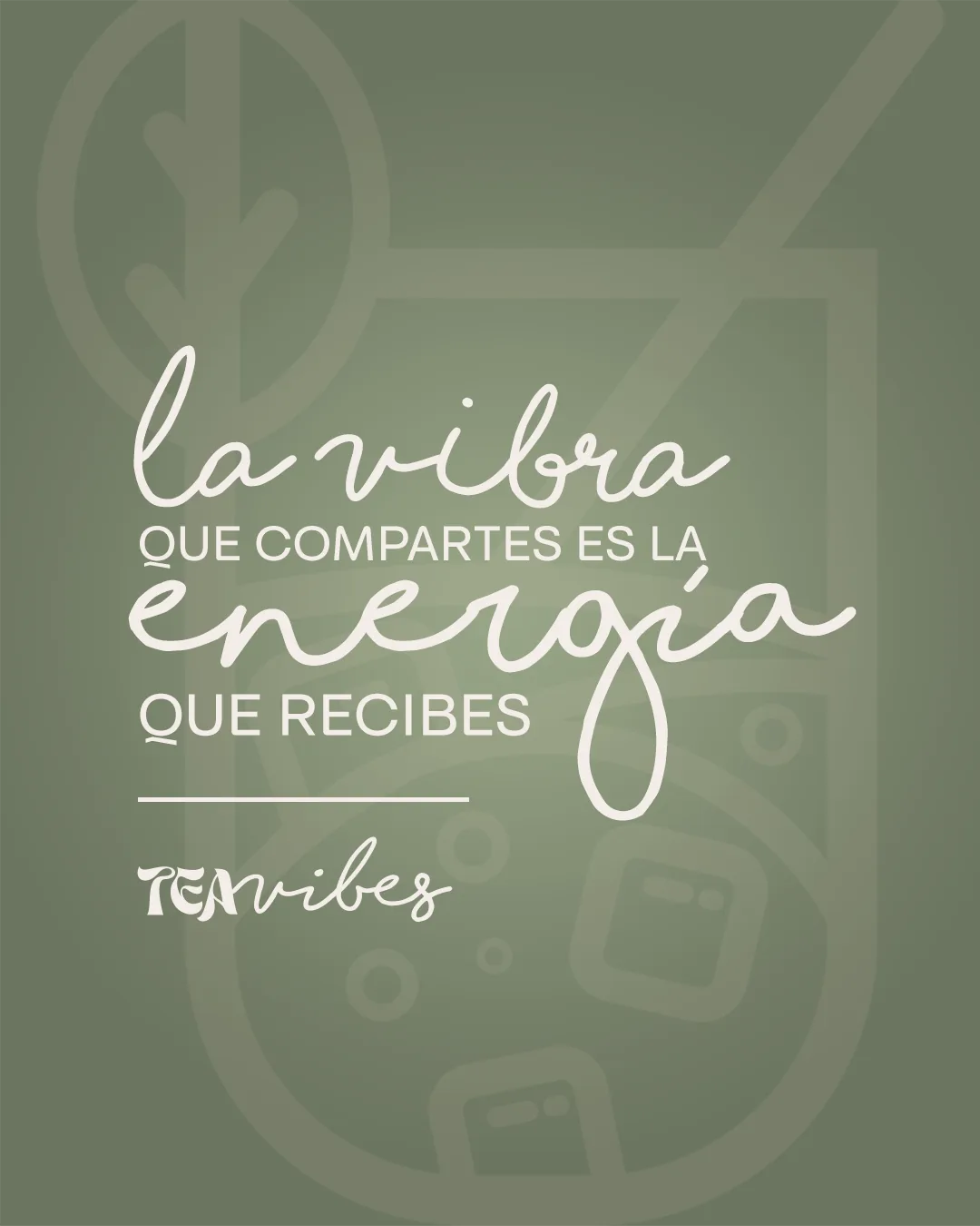 Publicación de Tea Vibes sobre compartir energía